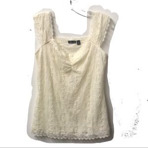 Apt 9 cream, lacy dressy tank